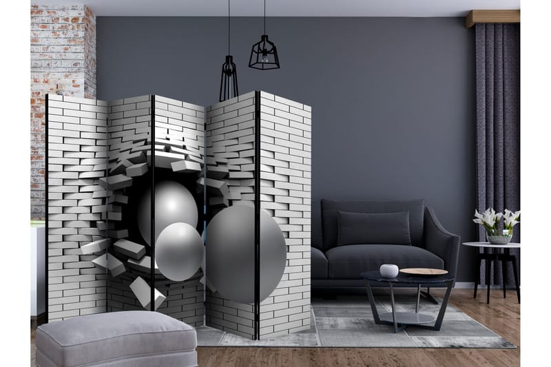 Rumsavdelare - Brick In The Wall II 225x172 - Artgeist sp. z o. o. - Inredning - Rumsavdelare - Vikskärm