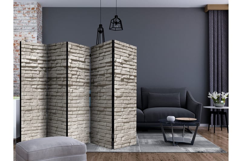 Rumsavdelare - Brick Wall: Minimalism II 225x172 - Artgeist sp. z o. o. - Inredning - Rumsavdelare - Vikskärm