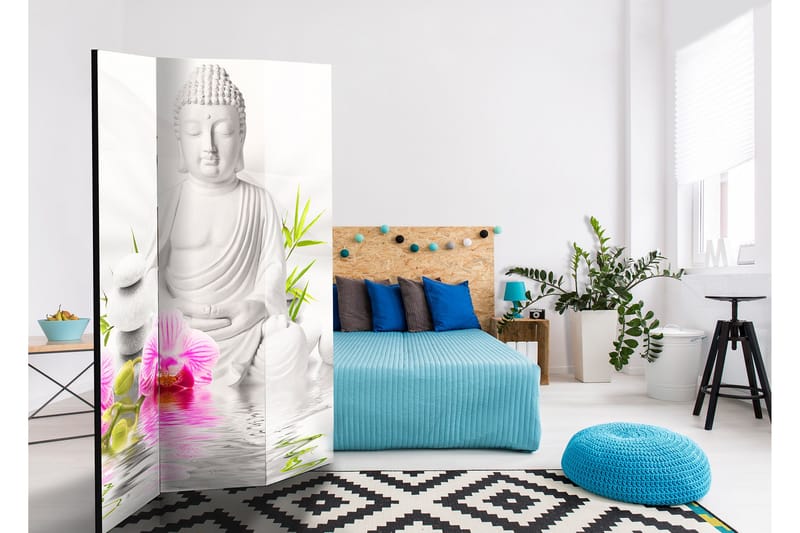 Rumsavdelare Buddha And Orchids 135x172 - Artgeist sp. z o. o. - Inredning - Rumsavdelare - Vikskärm