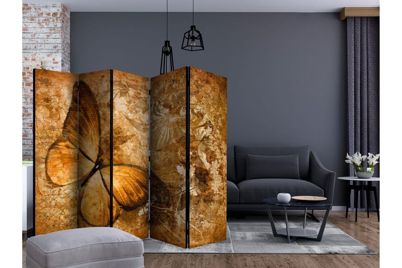 Rumsavdelare - butterfly (sepia) II 225x172 - Artgeist sp. z o. o. - Inredning - Rumsavdelare - Vikskärm