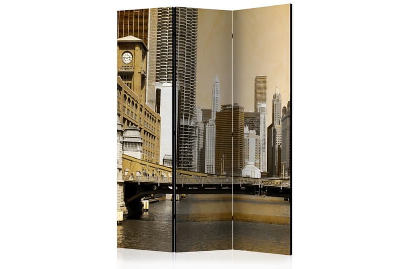 Rumsavdelare - Chicago's bridge (vintage effect) 135x172 - Artgeist sp. z o. o. - Inredning - Rumsavdelare - Vikskärm