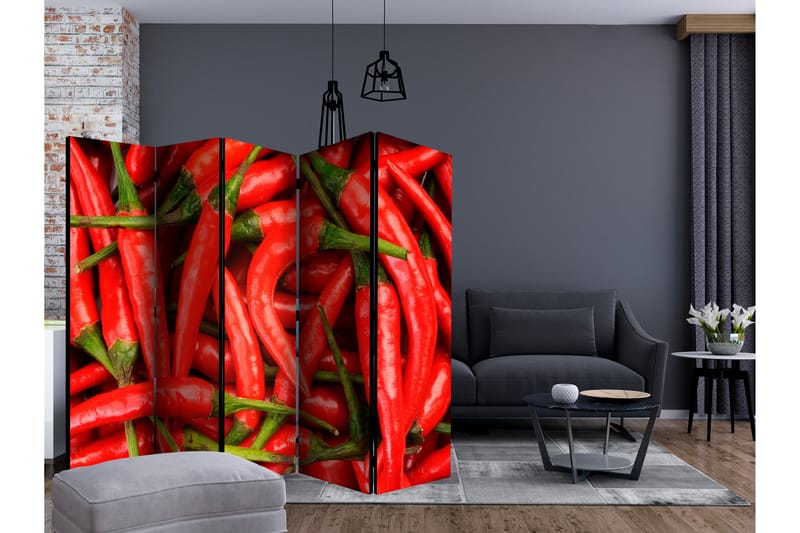 Rumsavdelare Chili Pepper - Background II 225x172 cm - Artgeist sp. z o. o. - Vikskärm - Rumsavdelare