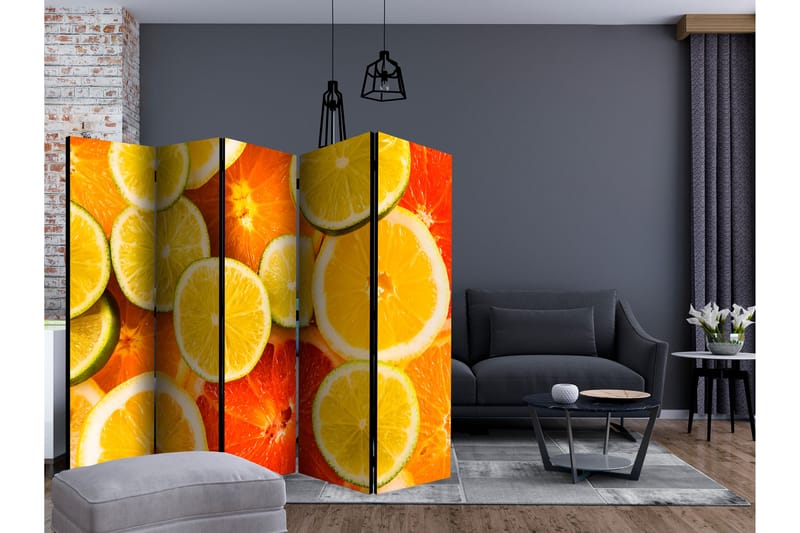 Rumsavdelare Citrus Fruits II 225x172 cm - Artgeist sp. z o. o. - Vikskärm - Rumsavdelare