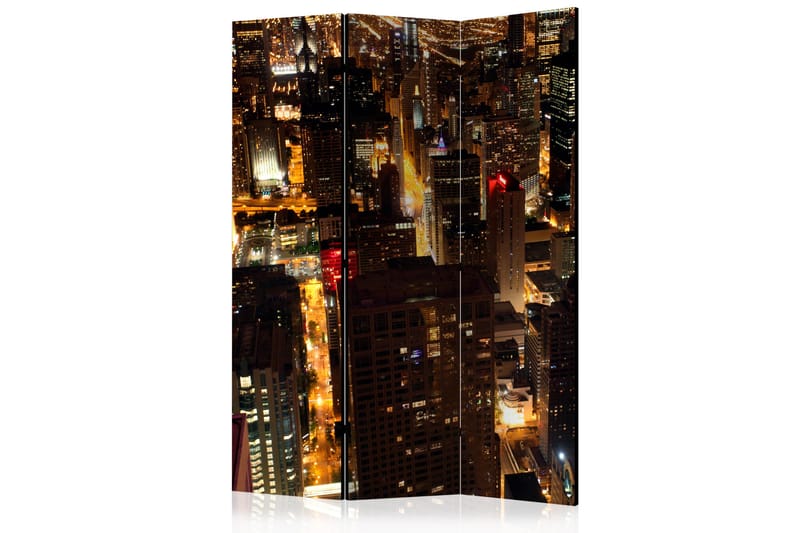 Rumsavdelare - City by night - Chicago, USA 135x172 - Artgeist sp. z o. o. - Vikskärm - Rumsavdelare