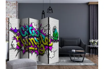 Rumsavdelare - City Jungle - graffiti II 225x172 - Artgeist sp. z o. o. - Inredning - Rumsavdelare - Vikskärm