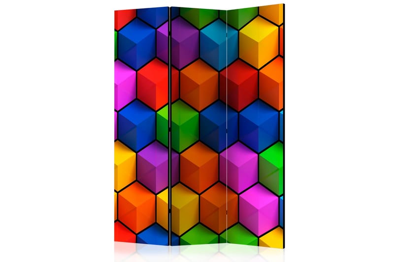 Rumsavdelare Colorful Geometric Boxes 135x172 cm - Artgeist sp. z o. o. - Vikskärm - Rumsavdelare