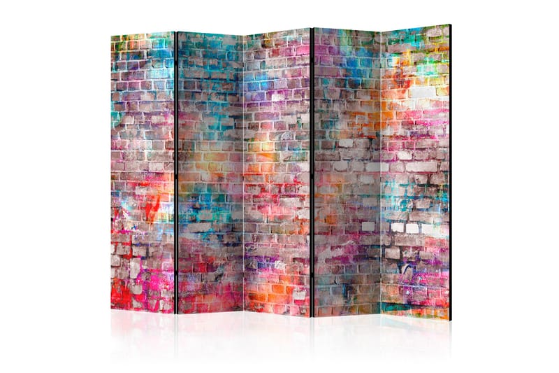 Rumsavdelare - Colourful Brick II 225x172 - Artgeist sp. z o. o. - Inredning - Rumsavdelare - Vikskärm