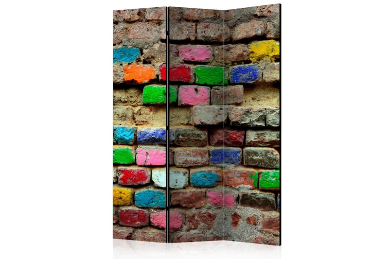 Rumsavdelare - Colourful Bricks 135x172 - Artgeist sp. z o. o. - Inredning - Rumsavdelare - Vikskärm