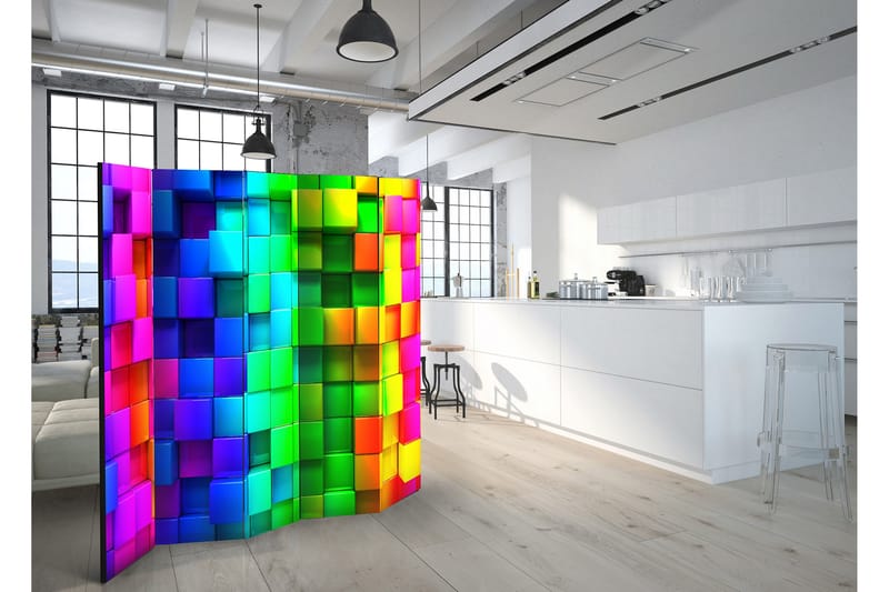 Rumsavdelare Colourful Cubes 225x172 - Artgeist sp. z o. o. - Inredning - Rumsavdelare - Vikskärm