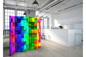 Rumsavdelare Colourful Cubes 225x172 - Artgeist sp. z o. o. - Inredning - Rumsavdelare - Vikskärm