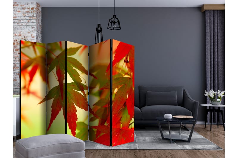 Rumsavdelare - Colourful leaves II 225x172 - Artgeist sp. z o. o. - Inredning - Rumsavdelare - Vikskärm