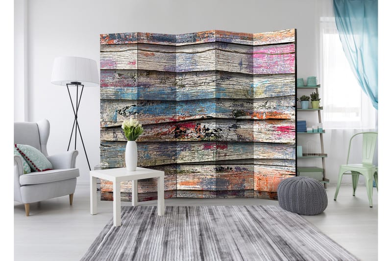 Rumsavdelare Colourful Wood 225x172 - Artgeist sp. z o. o. - Inredning - Rumsavdelare - Vikskärm