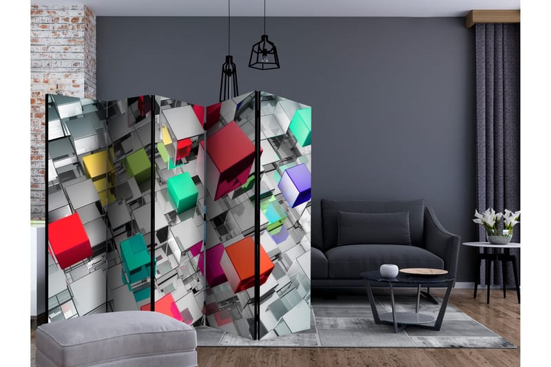 Rumsavdelare - Colours of Metal II 225x172 - Artgeist sp. z o. o. - Inredning - Rumsavdelare - Vikskärm