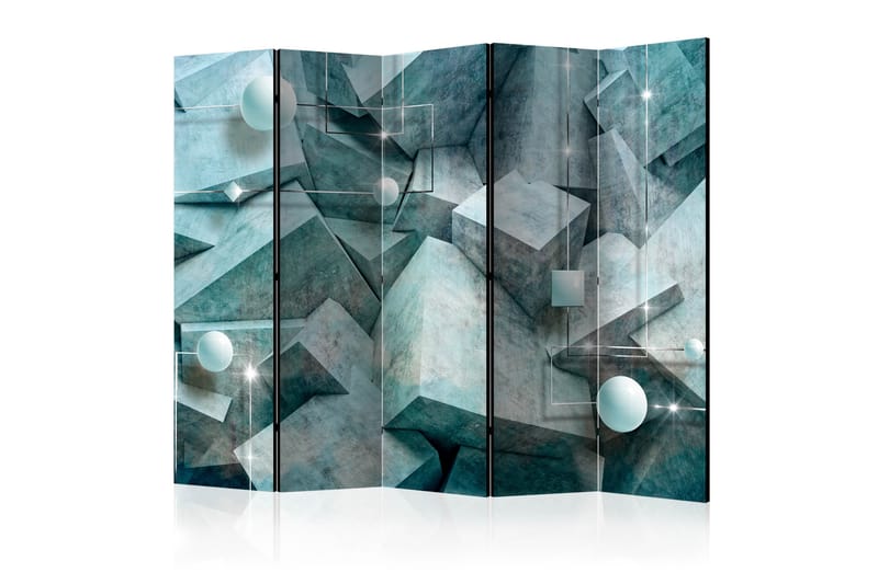 Rumsavdelare Concrete Cubes Green II 225x172 cm - Artgeist sp. z o. o. - Inredning - Rumsavdelare - Vikskärm