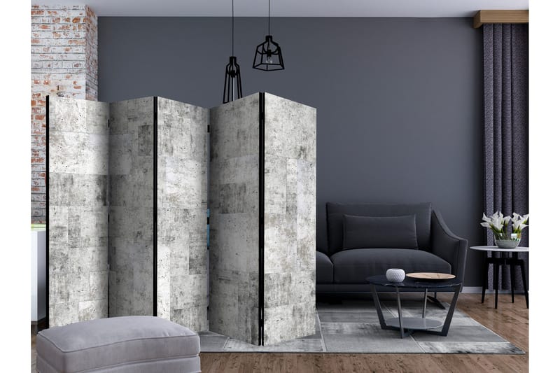 Rumsavdelare - Concrete: Grey City II 225x172 - Artgeist sp. z o. o. - Inredning - Rumsavdelare - Vikskärm