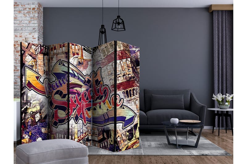 Rumsavdelare - Cool Graffiti II 225x172 - Artgeist sp. z o. o. - Inredning - Rumsavdelare - Vikskärm