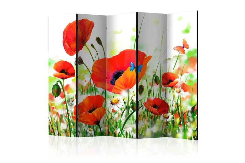 Rumsavdelare Country Poppies II 225x172 cm - Artgeist sp. z o. o. - Inredning - Rumsavdelare - Vikskärm