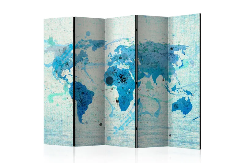 Rumsavdelare - Cruising and sailing The World map 225x172, Artgeist sp. z o. o.