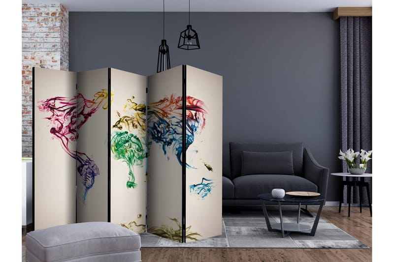 Rumsavdelare - Dancing smoke trails II 225x172 - Artgeist sp. z o. o. - Inredning - Rumsavdelare - Vikskärm