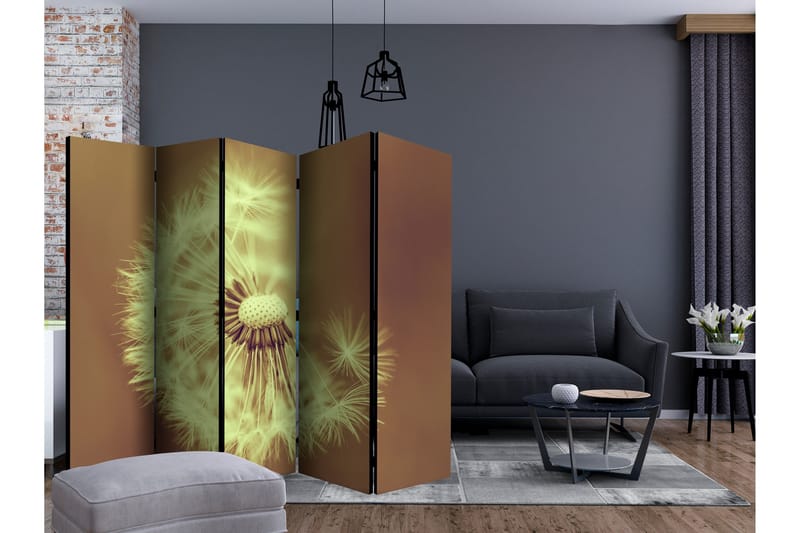 Rumsavdelare - dandelion (sepia) II 225x172 - Artgeist sp. z o. o. - Inredning - Rumsavdelare - Vikskärm