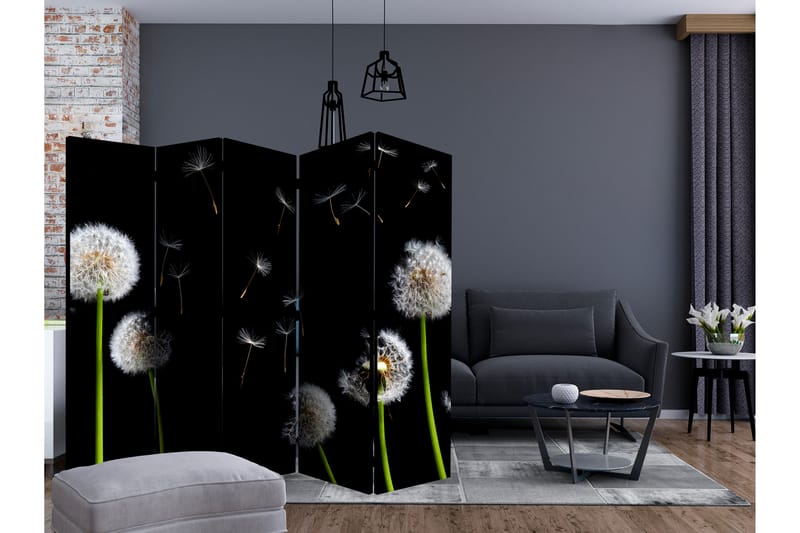 Rumsavdelare - Dandelions in the wind II 225x172 - Artgeist sp. z o. o. - Inredning - Rumsavdelare - Vikskärm