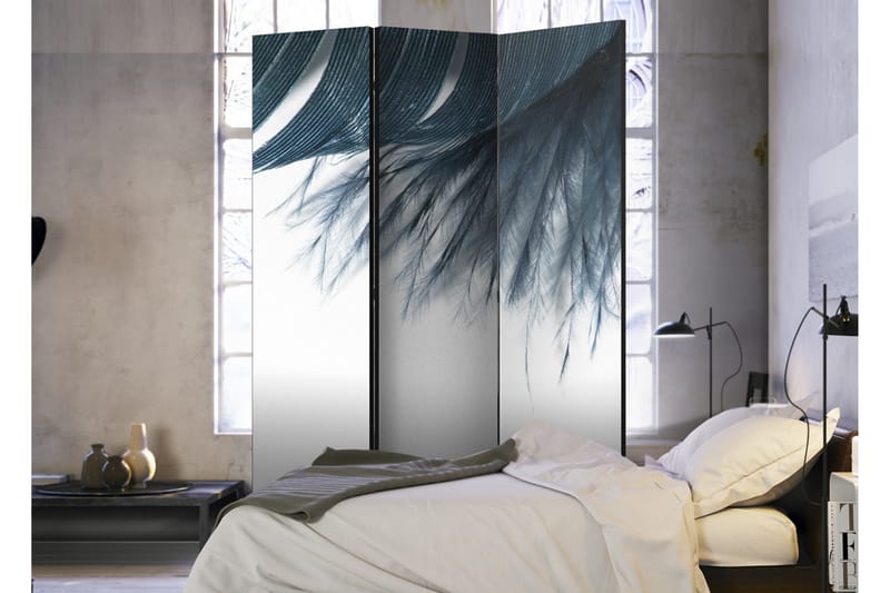 Rumsavdelare Dark Blue Feather 135x172 - Artgeist sp. z o. o. - Inredning - Rumsavdelare - Vikskärm