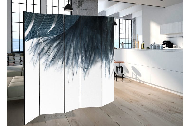 Rumsavdelare Dark Blue Feather 225x172 - Artgeist sp. z o. o. - Inredning - Rumsavdelare - Vikskärm