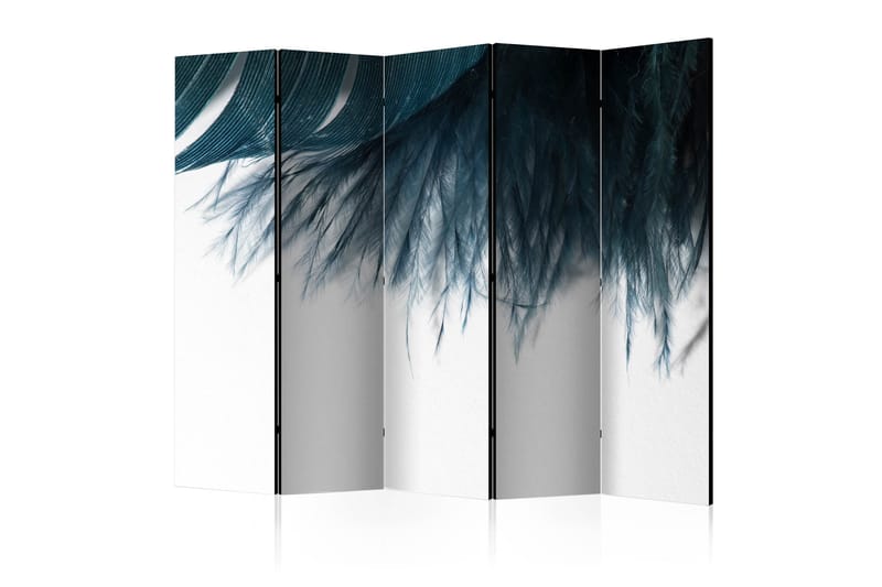 Rumsavdelare Dark Blue Feather 225x172 - Artgeist sp. z o. o. - Inredning - Rumsavdelare - Vikskärm