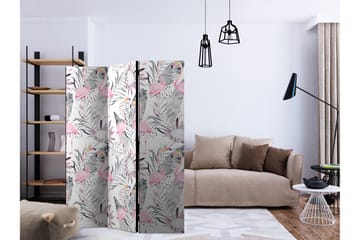 Rumsavdelare Flamingos and Twigs 135x172 cm - Artgeist sp. z o. o. - Inredning - Rumsavdelare - Vikskärm