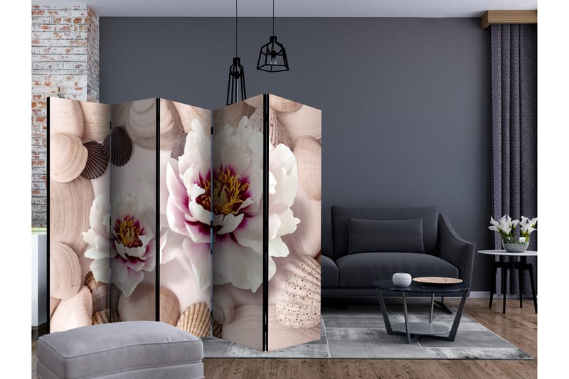Rumsavdelare - Flowers and Shells II 225x172 - Artgeist sp. z o. o. - Inredning - Rumsavdelare - Vikskärm