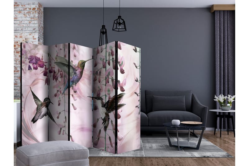 Rumsavdelare Flying Hummingbirds Pink II 225x172 cm - Artgeist sp. z o. o. - Inredning - Rumsavdelare - Vikskärm