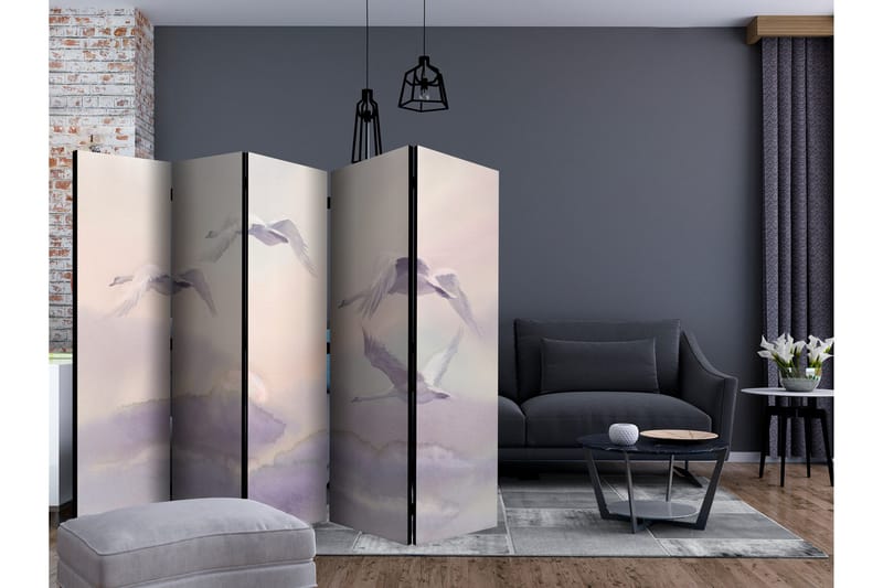 Rumsavdelare - Flying Swans II 225x172 - Artgeist sp. z o. o. - Inredning - Rumsavdelare - Vikskärm