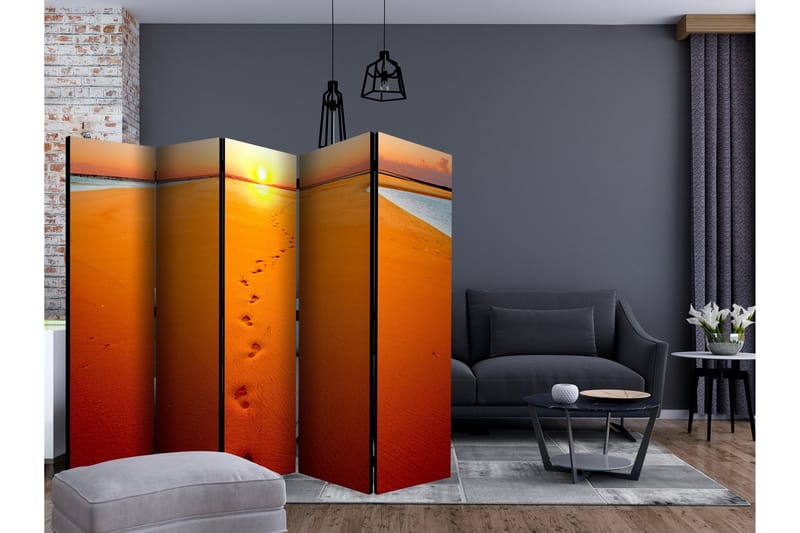 Rumsavdelare - Footprints in the sand II 225x172 - Artgeist sp. z o. o. - Inredning - Rumsavdelare - Vikskärm