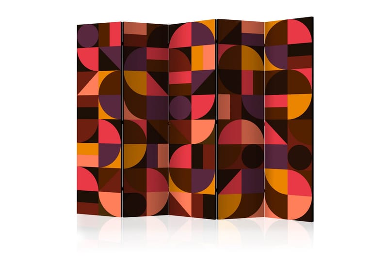 Rumsavdelare Geometric Mosaic Red II 225x172 cm - Artgeist sp. z o. o. - Vikskärm - Rumsavdelare