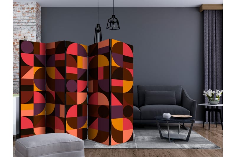 Rumsavdelare Geometric Mosaic Red II 225x172 cm - Artgeist sp. z o. o. - Inredning - Rumsavdelare - Vikskärm
