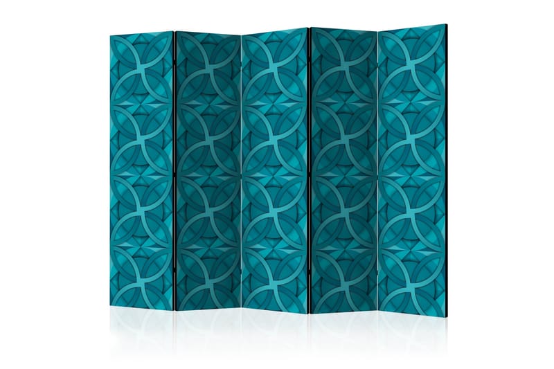 Rumsavdelare Geometric Turquoise II 225x172 cm - Artgeist sp. z o. o. - Vikskärm - Rumsavdelare