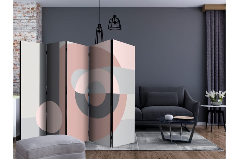 Rumsavdelare - Geometric Wreath (Pink) II 225x172 - Artgeist sp. z o. o. - Inredning - Rumsavdelare - Vikskärm