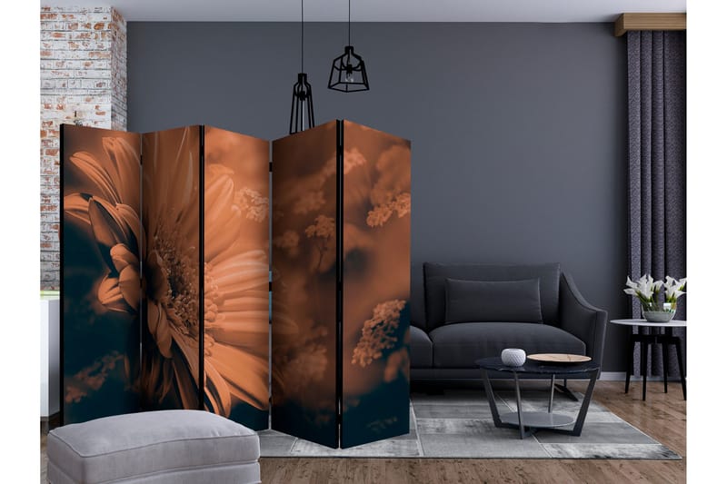 Rumsavdelare - Gerbera in bronze II 225x172 - Artgeist sp. z o. o. - Inredning - Rumsavdelare - Vikskärm