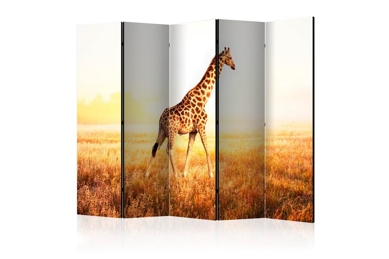 Rumsavdelare Giraffe - Walk II 225x172 cm - Artgeist sp. z o. o. - Vikskärm - Rumsavdelare