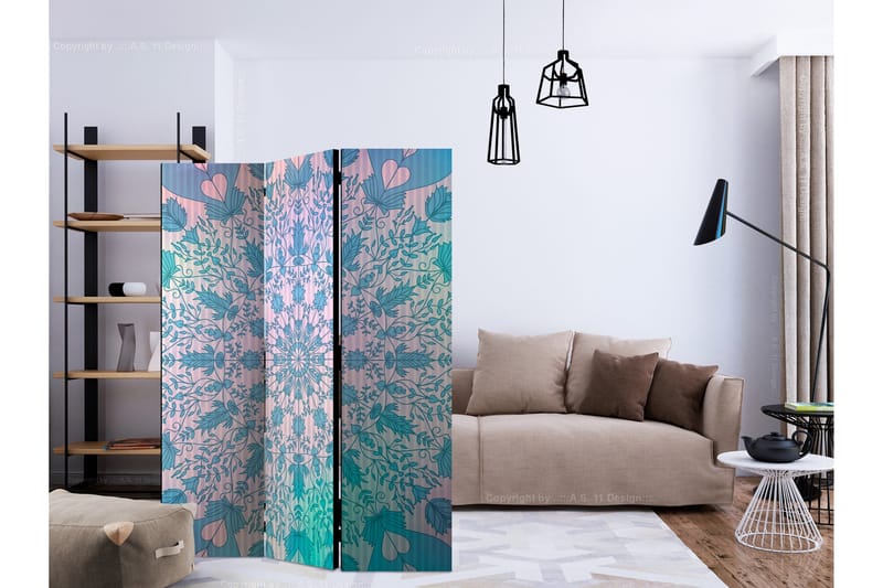 Rumsavdelare Girly Mandala Blue 135x172 cm - Artgeist sp. z o. o. - Inredning - Rumsavdelare - Vikskärm