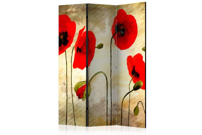 Rumsavdelare Golden Field Of Poppies 135x172 - Artgeist sp. z o. o. - Vikskärm - Rumsavdelare