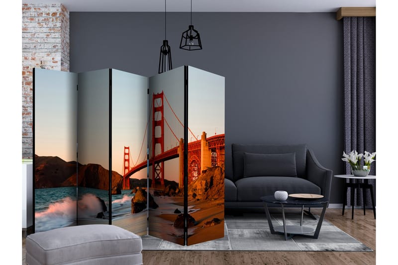 Rumsavdelare - Golden Gate Bridge - sunset 225x172 - Artgeist sp. z o. o. - Inredning - Rumsavdelare - Vikskärm