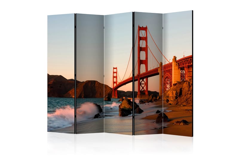 Rumsavdelare - Golden Gate Bridge - sunset 225x172 - Artgeist sp. z o. o. - Vikskärm - Rumsavdelare