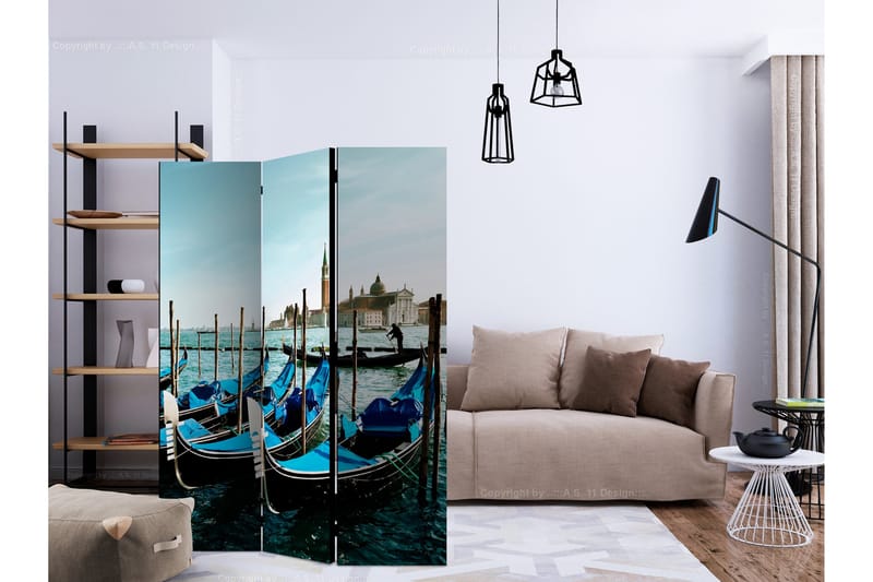 Rumsavdelare Gondolas on the Grand Canal, Venice 135x172 cm - Artgeist sp. z o. o. - Inredning - Rumsavdelare - Vikskärm