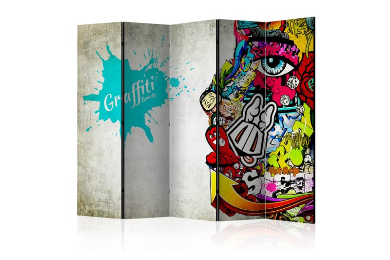 Rumsavdelare - Graffiti beauty II 225x172 - Artgeist sp. z o. o. - Inredning - Rumsavdelare - Vikskärm