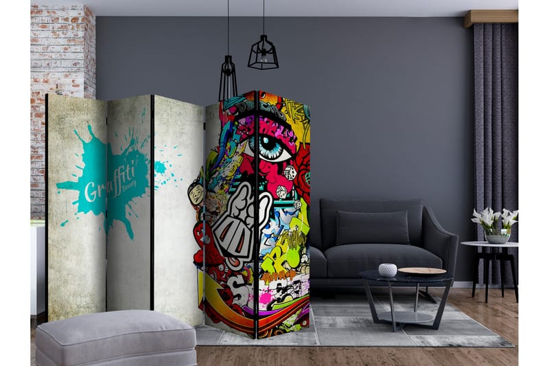 Rumsavdelare - Graffiti beauty II 225x172 - Artgeist sp. z o. o. - Inredning - Rumsavdelare - Vikskärm