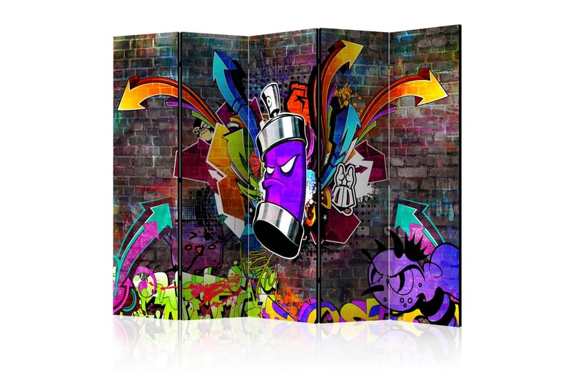 Rumsavdelare - Graffiti: Colourful attack II 225x172 - Artgeist sp. z o. o. - Inredning - Rumsavdelare - Vikskärm