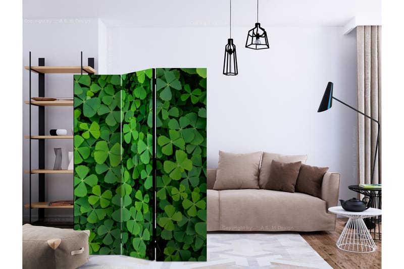 Rumsavdelare - Green Clover 135x172 - Artgeist sp. z o. o. - Inredning - Rumsavdelare - Vikskärm
