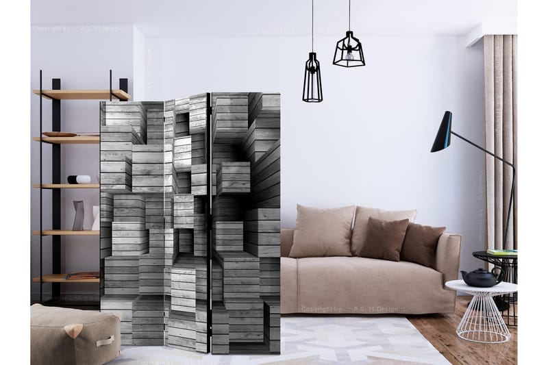 Rumsavdelare - Grey Precision 135x172 - Artgeist sp. z o. o. - Inredning - Rumsavdelare - Vikskärm