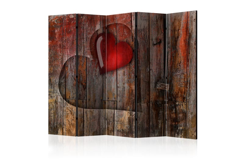 Rumsavdelare - Heart on wooden background II 225x172 - Artgeist sp. z o. o. - Inredning - Rumsavdelare - Vikskärm